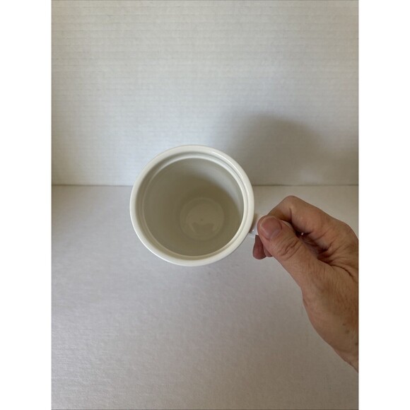 Frankie Grey Dear Santa Forgive Me For I Have Ginned Mug W/Lid Pink Wht Gold 6" - Picture 6 of 7